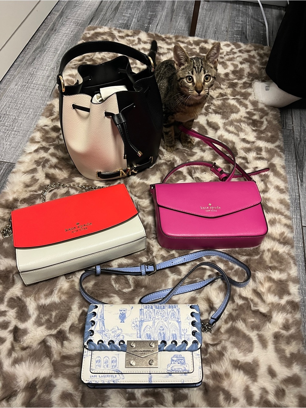 kate spade Pink and Black Colorblock Leather Crossbody (4 purses total (bundle)